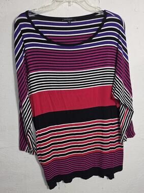 Chaus Sports Womens Top Blouse 3/4 Sleeves size Large